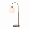 Brushed Steel Finish Opal Shade Table Lamp 27 in.