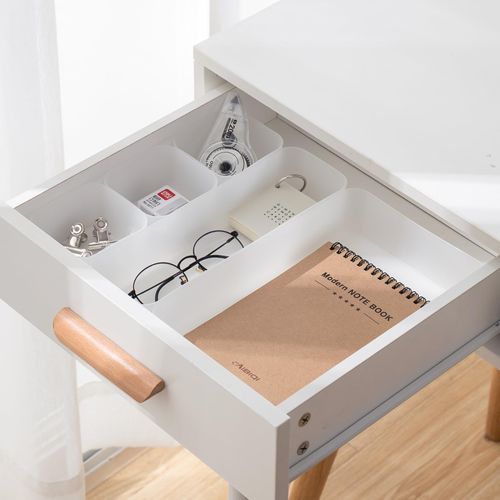 poeland 5 Pcs Drawer Organizer Tray Storage Box for Bedroom Dresser Bathroom Kitchen, Frosted