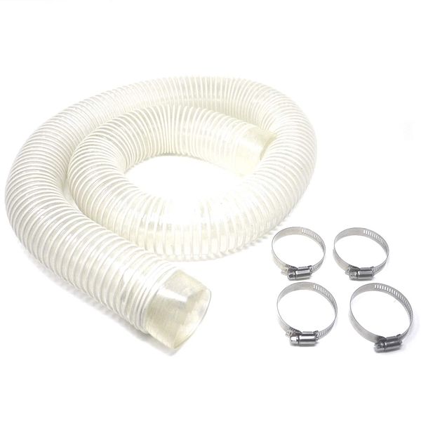 KINOKINO Flexible Hose for Dust Collector Stainless Steel Hose Band Set Self-made Cyclone Dust Collector Parts (Length Approx. 5.9 ft (1.5 m) Inner Diameter Approx. 2.2 inches (55 mm)