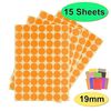 1,050 x Orange Sticky Dots - 19mm - Round Colour Coding Dot Stickers - 15 Sheets