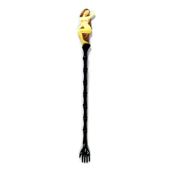 Hand Painted Back Scratcher Yellow Mermaid 18"