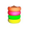 NEON NATION 4 Pack 1980s Style Costume Bracelets 1" Soft Bangles