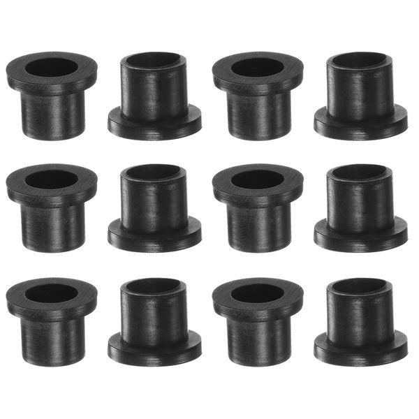 uxcell Plain Bearings, Flange Sleeve Bearings, Bushing, Self-Lubricating for Shafts, Industrial Machinery, Nylon, 0.3 inch (8.1 mm) Bore, 0.4 inches (10 mm), OD 0.4 inches (10 mm) Length, Black, Pack