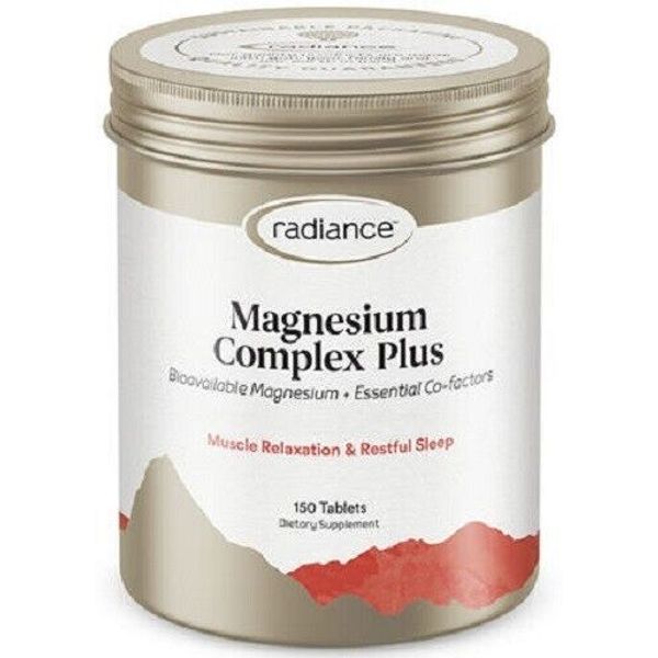 Radiance Magnesium Complex Plus Tablets 150 + essential Co-factors  - made in NZ