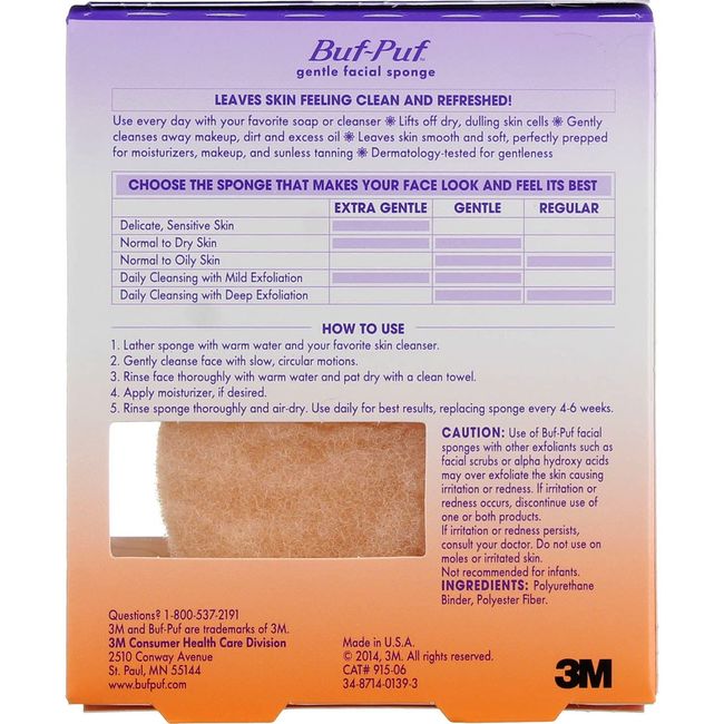 Buf-Puf Gentle Facial Sponge - 2 pk