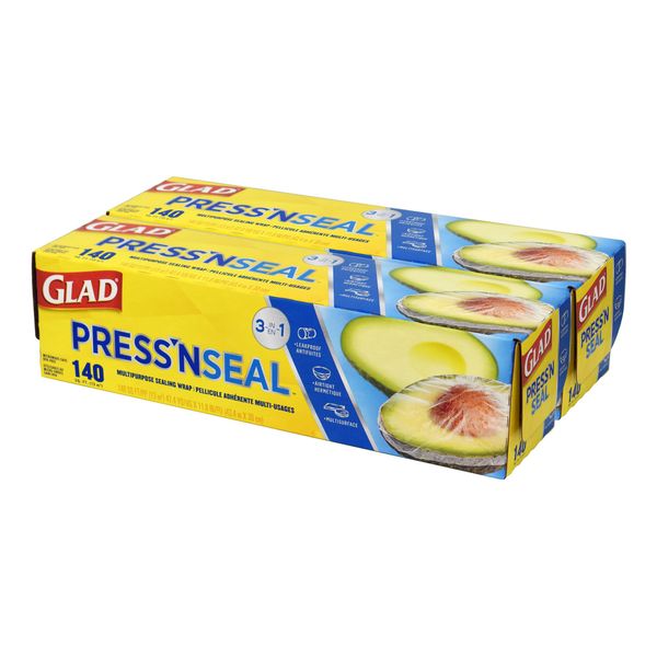 Preston Seal Glad Wrap (Adhesion Like a Vacuum Pack) (Replaces Beeswax Wrap or Vegetable Storage Bag) GLAD Press and Seal 140 (140 cm x 43.4 m) x 2