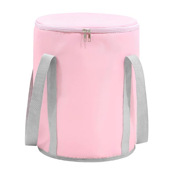 Cicogna Foot Bath, Foot Bath Bucket, Foldable, With Lid, Simple, Icing Bucket, Designed to Fit Your Room, Camping, Sports, Lightweight, Portable, Deep, Deep (Pink L)