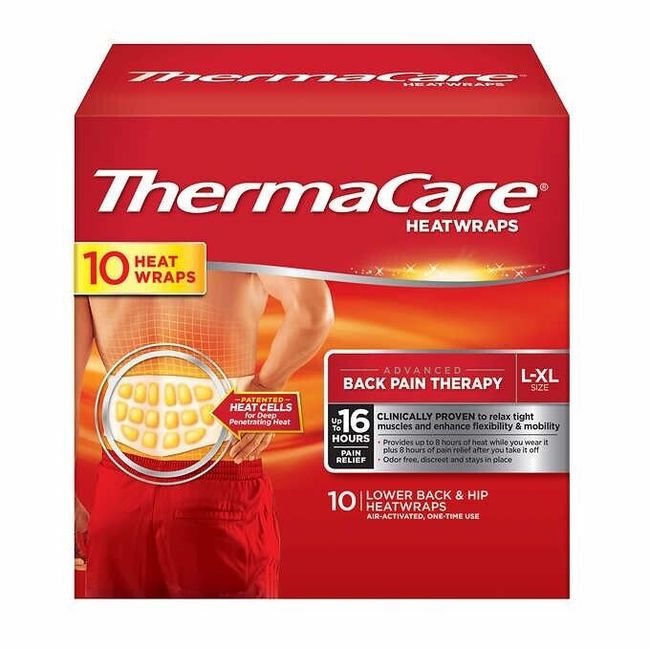 ThermaCare L/XL, 10 Heat Wraps Lower Back and Hip FREE SHIPPING!