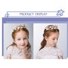 IYOU Princess Flower Shell Headband Gold Communion Headpiece Pearl Crystal Hair Tiaras Bridal Wedding Hair Accessories for Girls and Bridesmaid