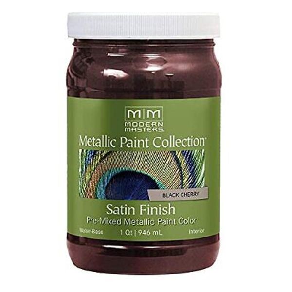 Modern Masters ME70432 Satin Metallic Paint 32 oz Black Cherry