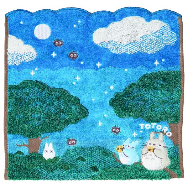 Marushin Ghibli 1005045300 Mini Hand Towel, My Neighbor Totoro, 100% Cotton, Character Goods, Petite Gift, Gift, Birthday, Mother's Day, Moonlit Night