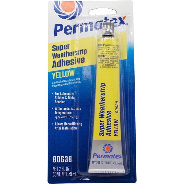 Permatex 80638 Super Weatherstrip Adhesive, 2 oz., Yellow