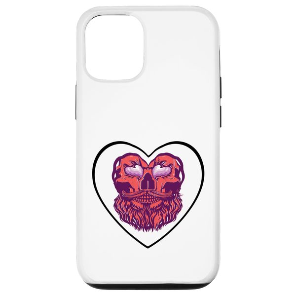 Love and Skull Beard Art Unique Gothic Heart Design Hülle für iPhone 12/12 Pro