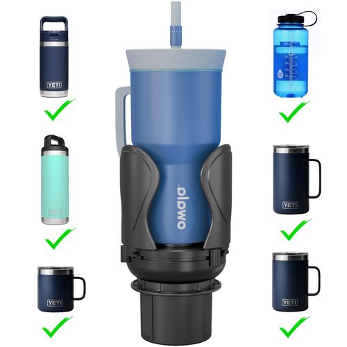 Car Cup Holder Expander, Cup Holder Extender Adapter with Expandable Arm and Adjustable Base, Compatible with Yeti Ramblers, Hydro Flasks，Stanley, Owala Most Coffee Mugs Bottles & Cups