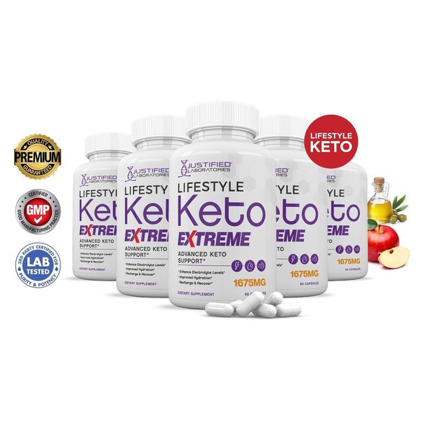 Lifestyle Keto ACV Pills Extreme 1675MG New Improved Formula 5 Pack