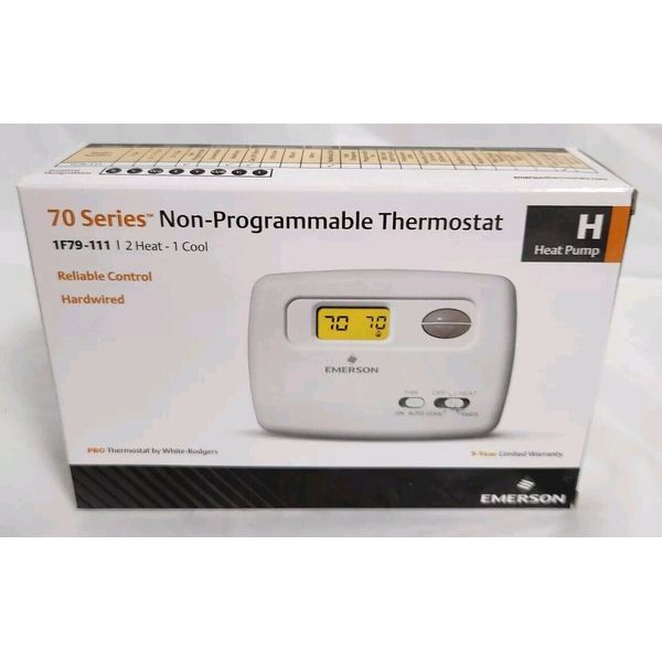 Emerson White-Rodgers 1F79-111 70 Series Non-Programmable Thermostat, 2H/1C