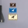 Classic Framed Dog in Yard Keep Gate Closed Wall Door Sign - White (Small)