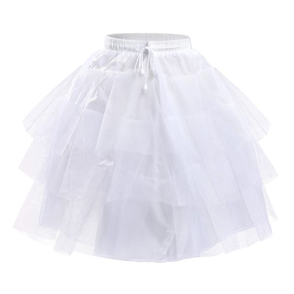 ODIZLI Flower Girls Hoopless Petticoat Slip White with 3 Layers Elastic Kids Crinoline Underskirt Women's 50s Petticoat Skirts Tutu Crinoline Slips Underskirts White one size