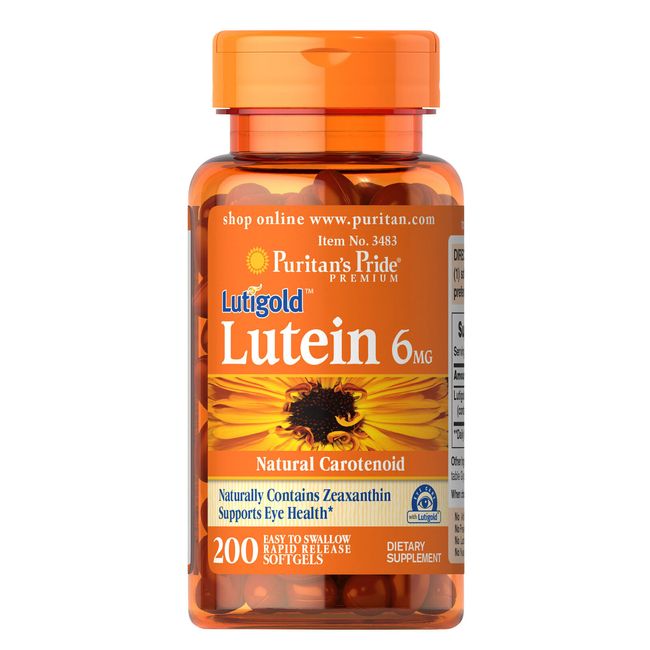 Puritan's Pride Lutein 6 mg with Zeaxanthin - 200 Softgels