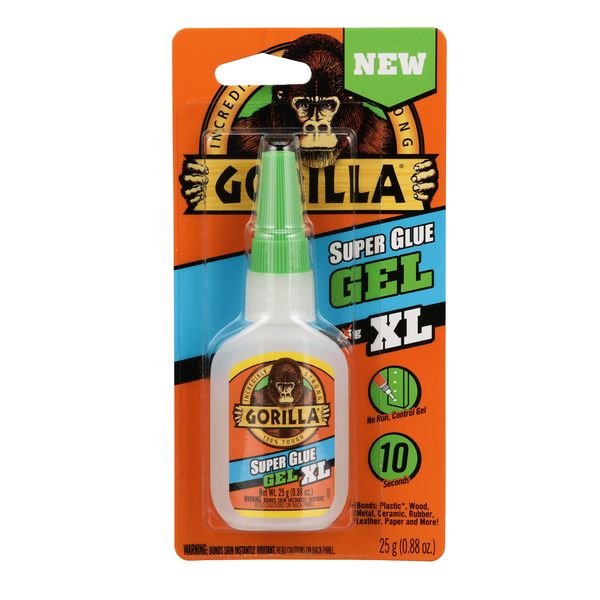 Gorilla Super Glue Gel XL 0.9 oz (25 g), Clear, Pack of 1