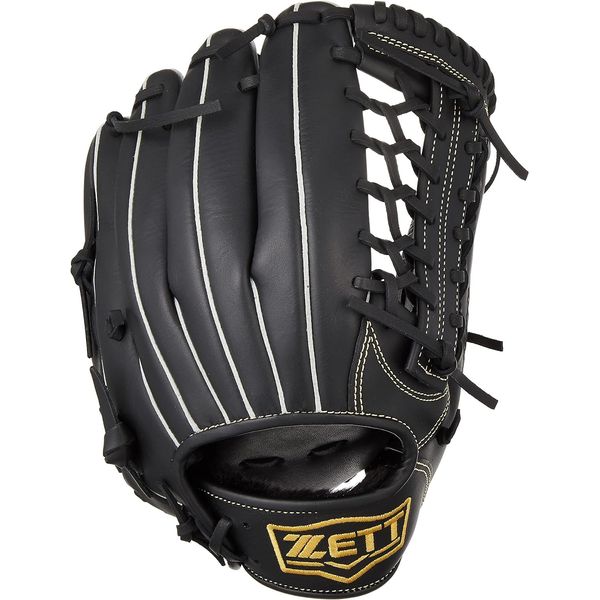 ZETT BSGB3910AZ Soft Baseball Softball Glove Fine Play All-Round Black Sewing Thread: Champagne Gold, Right Throw