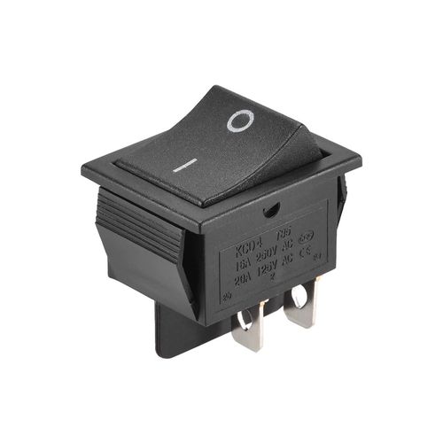 uxcell DPST Boat Rocker Switch for Boat Car Marine Toggle Switch 4 Pin ON/OFF AC 250V / 16A 125V / 20A Black Pack of 1