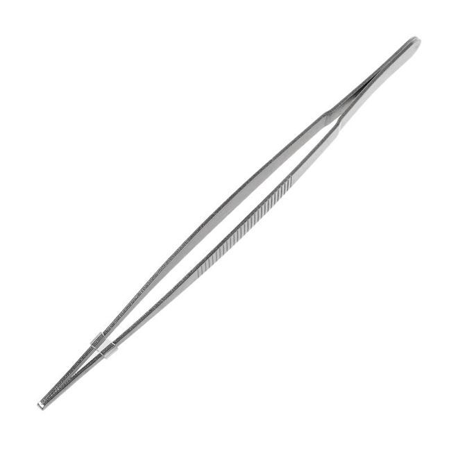 Toothed Tweezers Barbecue Stainless Steel Long Food Tongs Straight
