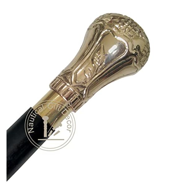 Riyex Canes Replica of Bat Masterson Brass Knob Handle Walking Cane