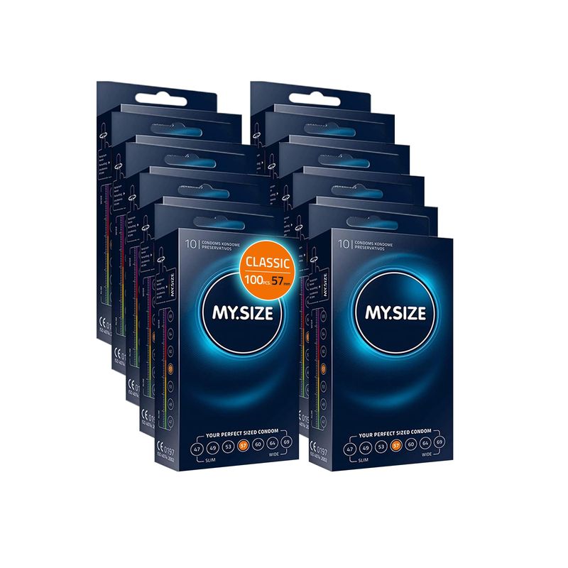 MY.SIZE Classic Condoms Size 4 I 57 mm Width I 100 Pieces Maxi Pack I ...