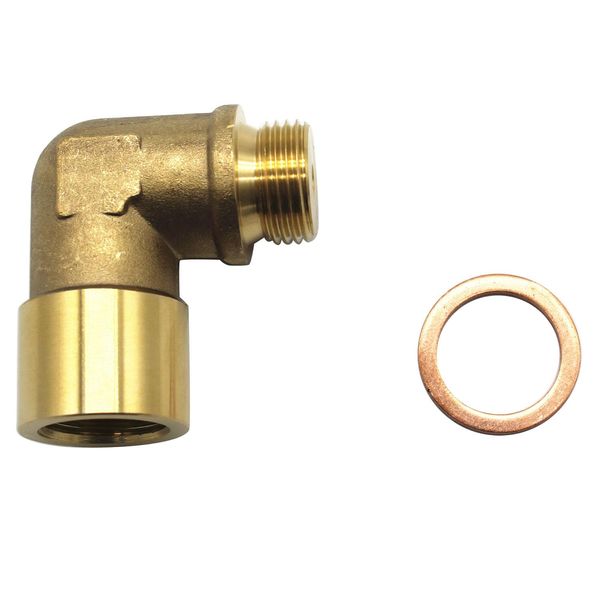 YUCHENSHLP Angled Lambda O2 Oxygen Sensor Extender Spacer for decat hydrogen M18x1.5 brass