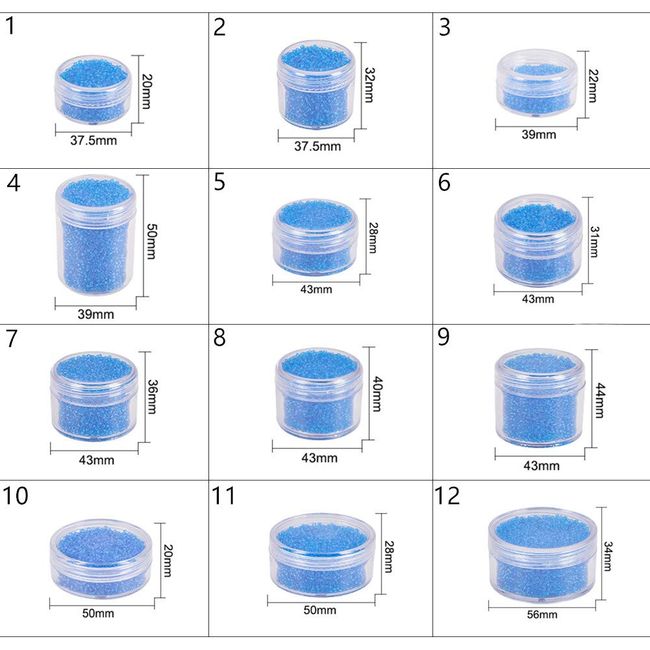 BENECREAT 20Pack PP Round Bead Storage Containers Cylinder Bead