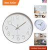 Silent 12-Inch Wall Clock with Modern Silver Frame - Perfect for Any Room