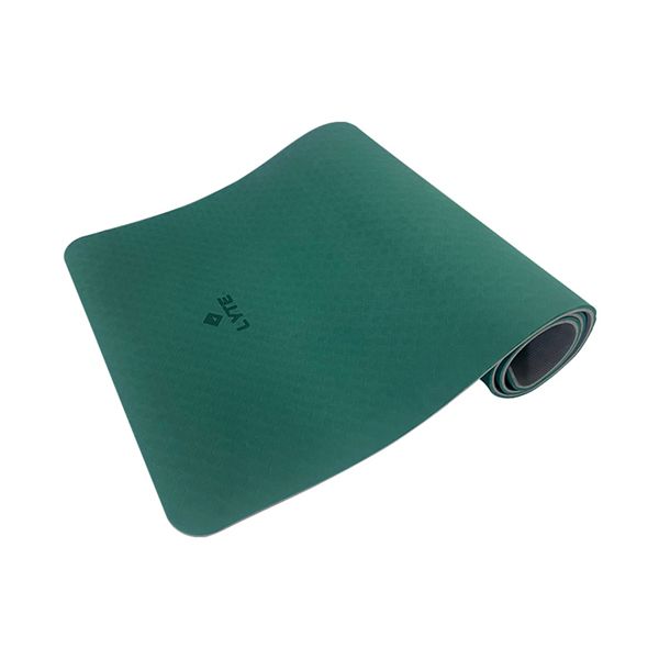 Light TPE 10MM thick two-tone eco-friendly yoga mat + bag, green + gray (61*183cm)