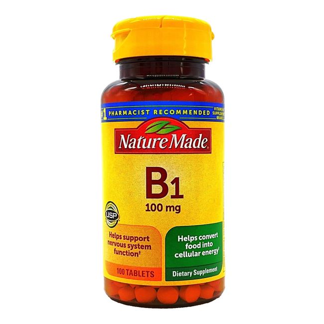 Nature Made Vitamin B1, 100mg Dietary Supplement - 100 Tablets