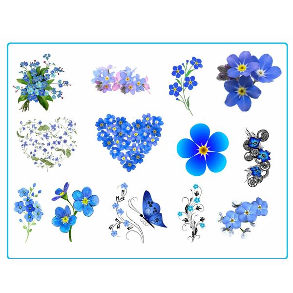 Forget me not Flower Collection (Forget me not Temporary Tattoos)