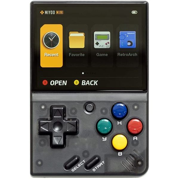 MIYOO Mini V4 Handheld Game Console with Hard Case, 2.8 Inch IPS Screen Retro Linux System Rechargeable 2000mah Battery Portable Retro Game Console with 128GB Card & 11000+ Games