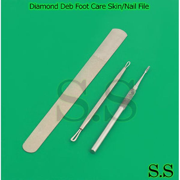 Pro Foot Care Skin/Nail File +Blacks File + Blackhead Extractor Set