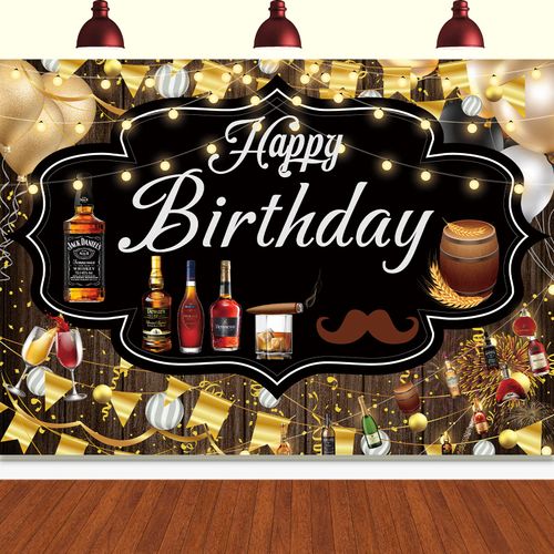Whiskey Backdrop, 7x5FT Whiskey Background Banner for Men's Party Decorations