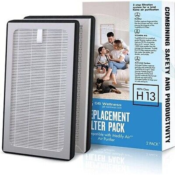 🆕 G6 Wellness H13 HEPA 2-Pack Replacement Filter for Medify Air Purifier MA-25