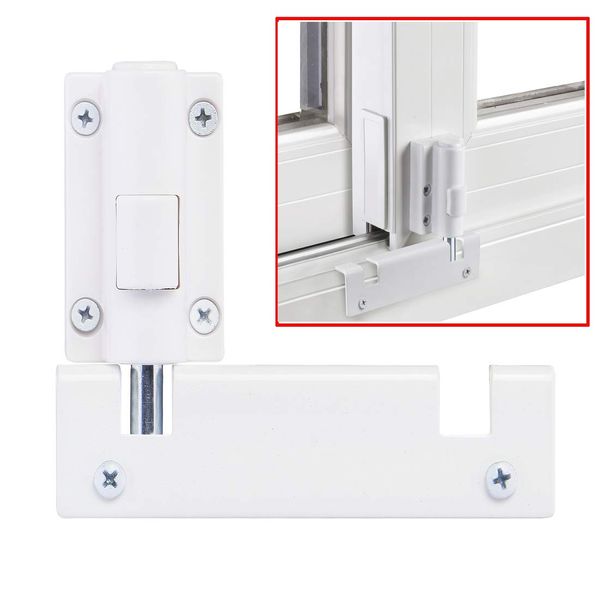 Patio Sliding Door Lock - Childproof Foot Operated Guardian, Fits Top or Bottom Rail, Keep Your Family Safe and Secure (1 Pack, White)