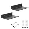 Z metnal Small Floating Shelves, Self Adhesive Mini Display Metal Shelf for Collection, Decor Lack Wall Shelf, Utility Shelves,Aluminum, Wall Mounted, Matt Black, 8 inch, 2 Pack