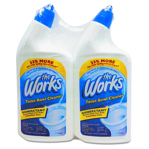 the Works 33302WK Disinfectant Toilet Bowl Cleaner, 32 oz Bottle, 2/Pack