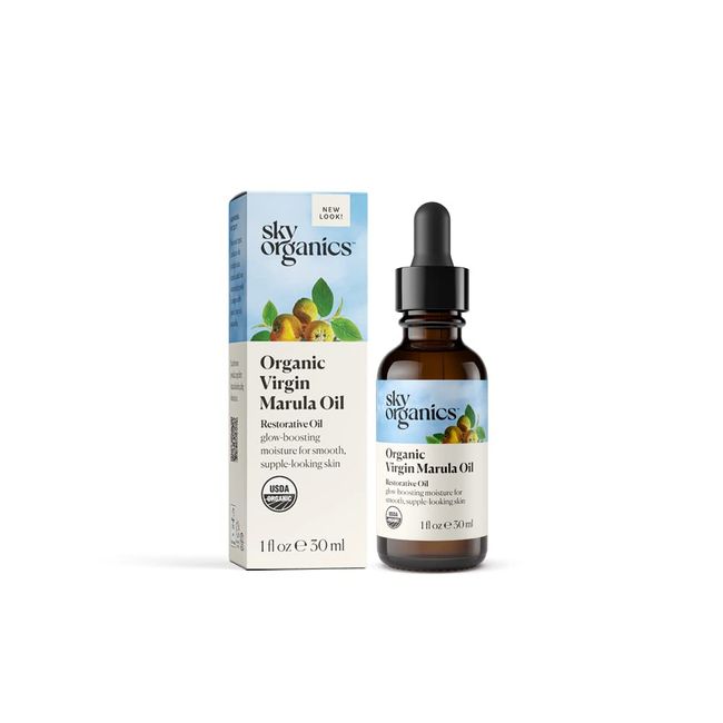 Sky Organics Bio-Marula-Öl für das Gesicht 100% rein und kaltgepresst, USDA-zertifiziert, zum Auffüllen, Ausgleichen und Verstärken des Aussehens, 1 fl 30 ml