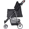 Dog Stroller 3 Wheels Foldable Cat Pet Stroller with Storage Basket & Cup Holder