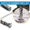 15Pcs 5/32"x8" SDS Plus Hammer Drill Bit Carbide Tip Masonry Concrete Drill Bit