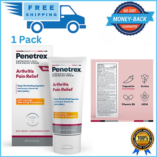 Penetrex Warming Pain Relief Cream – Deep Penetrating Capsaicin with Arnica, Vit