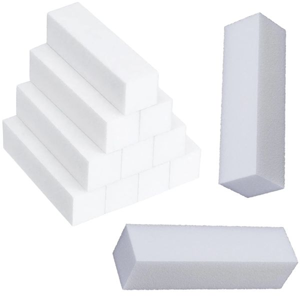 12 Nail Buffer Blocks 120 Grit 4-Way White Buffing Blocks for Nails Nail Buffers Blocks White Block Nail Buffer Block for Gel Nails