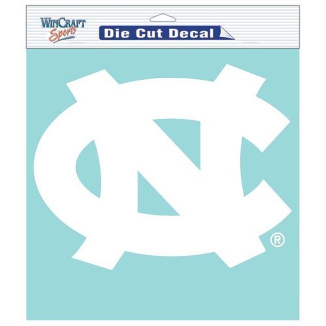 North Carolina Tarheels 8x8 White Die-Cut Auto Decal