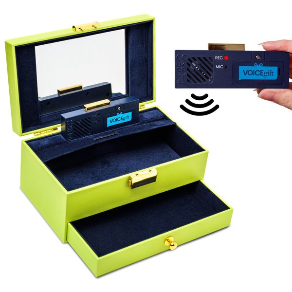 VOICEGIFT Audio Recordable Memory Box - (Recordable Momento Box | Green)