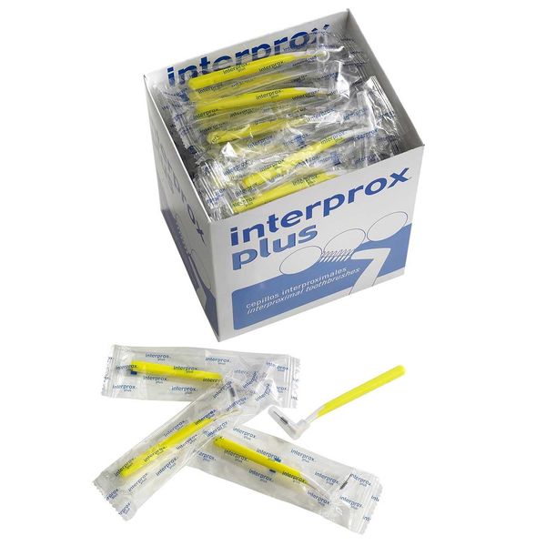 Interprox Plus Interdental Brushes Box of 100 (Yellow Mini)